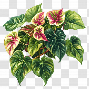 Philodendron - Lush Green Tropical Leaves Transparent PNG