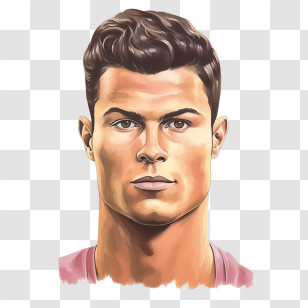 Cristiano Ronaldo - Stylized Male Portrait In Modern Illustration Style Transparent PNG