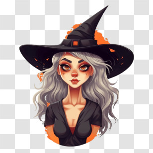 Witch
 - Cartoon Witch With Pointy Hat For Halloween Transparent PNG