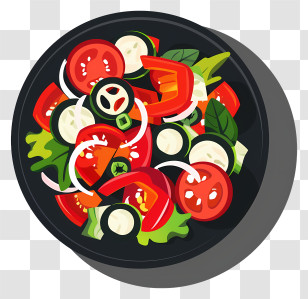 Spicy Salad - Illustration Of A Vibrant Vegetable Salad Transparent PNG