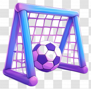 3d Football - Colorful Soccer Goal With Ball Transparent PNG