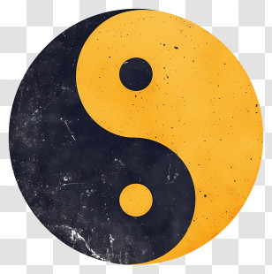 Yin Yang - Grunge-style Yin-Yang Symbol Design Transparent PNG
