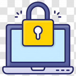 Cyber Security - Illustration Of Locked Laptop For Cybersecurity Concept Transparent PNG