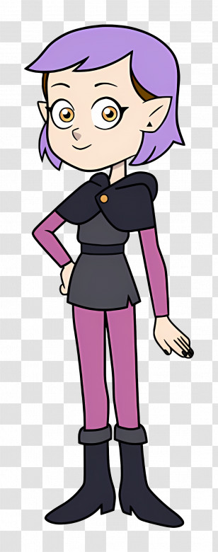 Amity Blight - Stylish Purple-Haired Cartoon Girl Transparent PNG