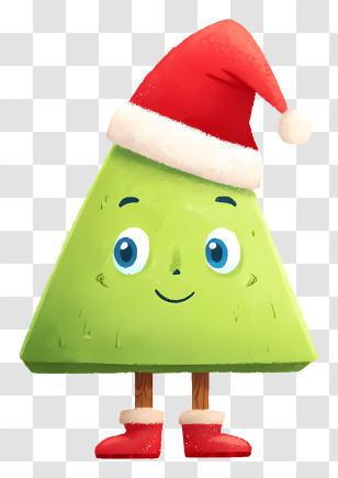 Cute Christmas Tree - Cute Green Christmas Tree Character Transparent PNG