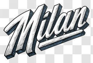 Milan - Milan Text In Bold Typography Transparent PNG