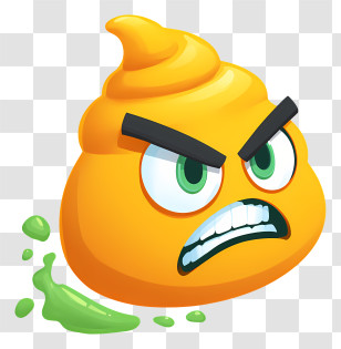 Angry Emoji - Angry Poo Emoji Illustration Transparent PNG
