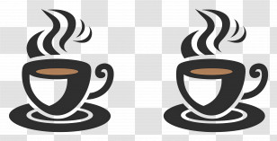 Coffee Logo - Steaming Coffee Cups Illustration Transparent PNG