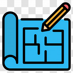 Construction Drawing - Blueprint With Pencil Transparent PNG