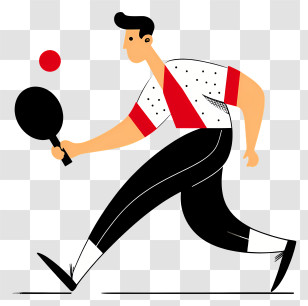 Pickleball Player - Table Tennis Player Illustration Transparent PNG