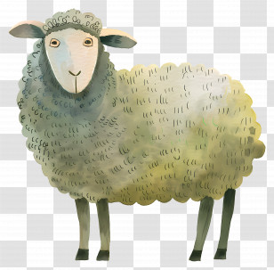 Watercolor Sheep - Watercolor Sheep Illustration Transparent PNG