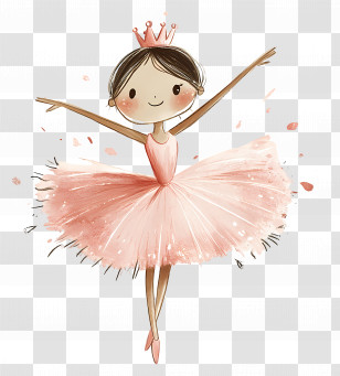 Ballet - Charming Ballerina Cartoon In Pink Tutu Transparent PNG