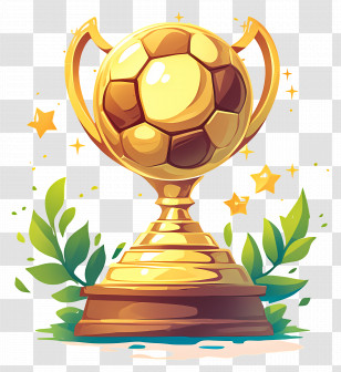 Golden Soccer Trophy - Golden Soccer Trophy For Champions Transparent PNG