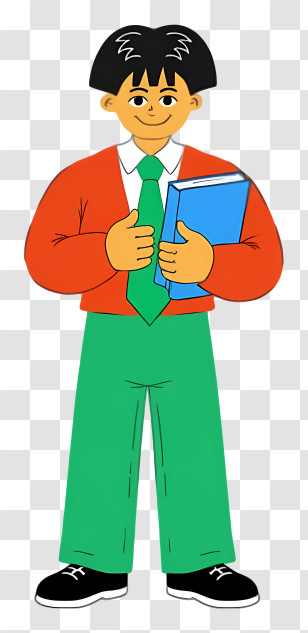 Student Boy Holding Books - School Boy Holding A Book Transparent PNG