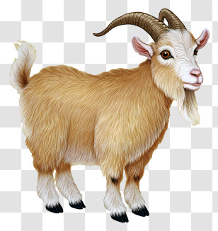 Zodiac Chinese - Realistic Brown Goat Illustration Transparent PNG