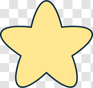 Bubble Gum - Simple Yellow Star Illustration Transparent PNG