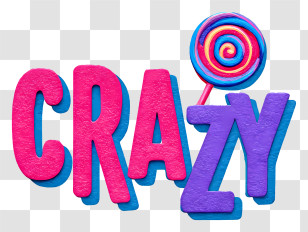 Crazy Logo - Colorful 'CRAZY' Candy Lettering Transparent PNG
