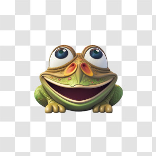 Frog - Green Cartoon Frog With Smile Transparent PNG