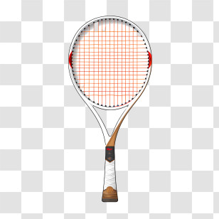 Tennis Racket - Classic Tennis Racket With Wood Handle Transparent PNG