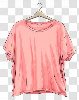 Pink T Shirt - Casual Pink T-shirt On Hanger Transparent PNG