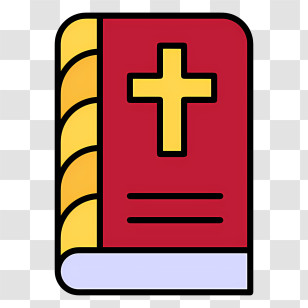 Holy Bible Book Icon - Red Religious Book With Cross Transparent PNG