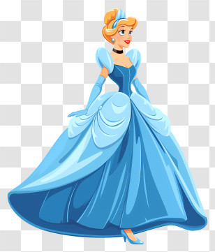 Cinderella - Elegant Princess Character In A Blue Dress Transparent PNG