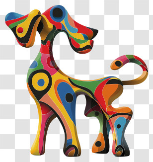 Dog Toy - Colorful Abstract Dog Sculpture Design Transparent PNG
