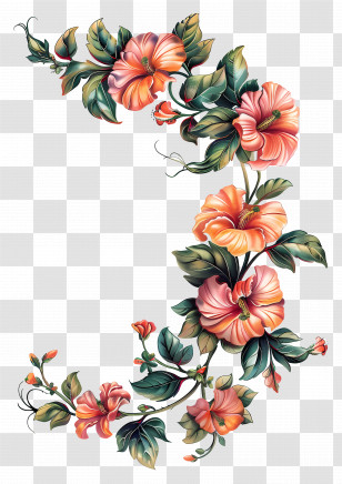 Flowers - Intricate Floral Design Transparent PNG