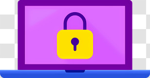 It - Illustration Of Laptop With Locked Padlock Transparent PNG