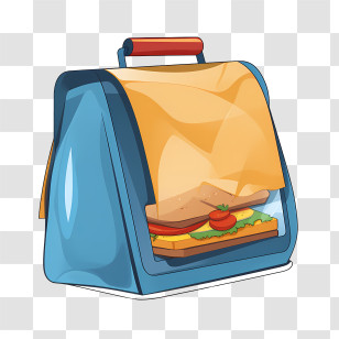 Food Delivery Bag - Lunchbox With Sandwich Illustration Transparent PNG