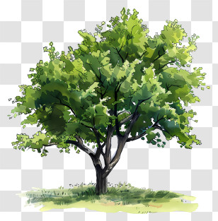 Hickory Tree - Green Tree With Lush Foliage Transparent PNG