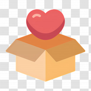 Donate Box - Heart In Box Design For Gifting Love Transparent PNG
