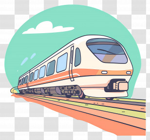 Train - Colorful Cartoon Train Illustration Transparent PNG