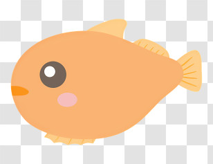 Icon - Cartoon Yellow Fish With Simple Features Transparent PNG