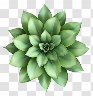 Plant Top View - Succulent Plant With Layered Green Leaves Transparent PNG