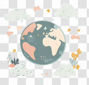 Planet Earth - Cartoon Illustration Of Planet Earth Transparent PNG