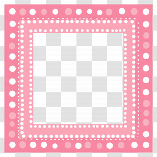 Cute Border - Pink Polka Dot Frame Background Transparent PNG