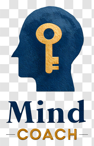 Mind Coach - Gold Foil Mind Coach Logo With Head Silhouette Transparent PNG