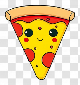 Pizza Slice - Smiley Cartoon Pizza Slice Design Transparent PNG