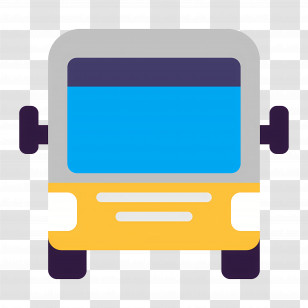 Oncoming Bus Emoji - Bus Front View Transport Illustration Transparent PNG