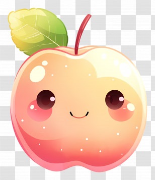 Cartoon Apple - Smiling Apple Cartoon Illustration Transparent PNG