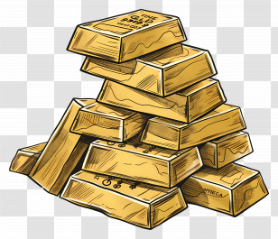 Pile Of Gold Bars - Stack Of Gold Bars Transparent PNG