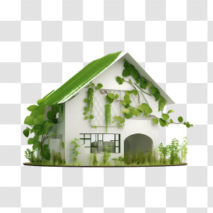 Eco House - House Covered With Greenery Design Transparent PNG
