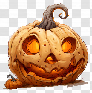 Animated Halloween Pumpkin - Glowing Carved Pumpkin For Halloween Transparent PNG