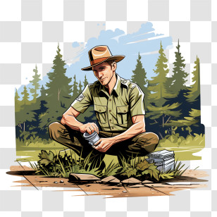 National Park Service Founders Day - Park Ranger In The Forest Transparent PNG