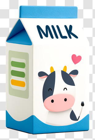 Milk Carton - Cute Blue-top Milk Carton Transparent PNG