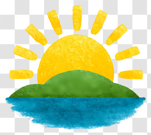 Sun Rising Over Island - Sunrise Over Hills And Water Transparent PNG