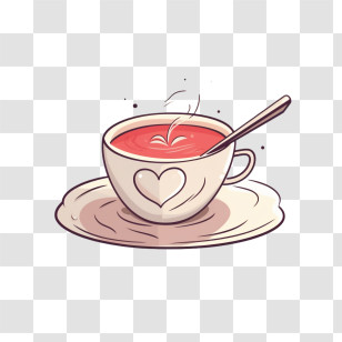 Coffee
 - Cute Steaming Tea Cup With Heart Transparent PNG