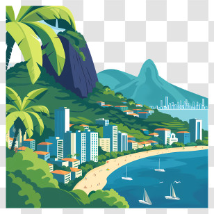 Rio De Janeiro - Coastal City With Beaches And Tropical Mountains Transparent PNG