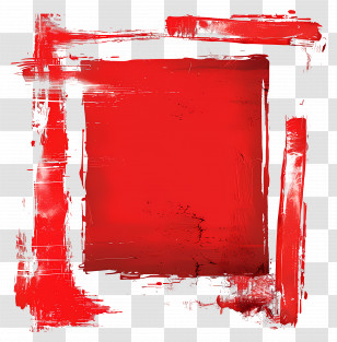 Text Box - Red Abstract Square With Brush Strokes Transparent PNG